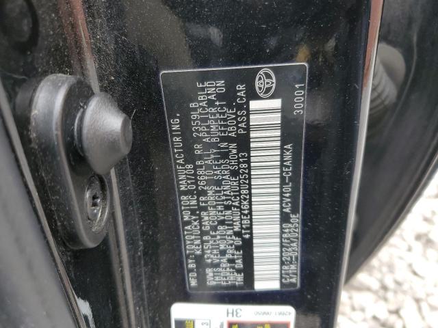 4T1BE46K28U252813 - 2008 TOYOTA CAMRY CE BLACK photo 13