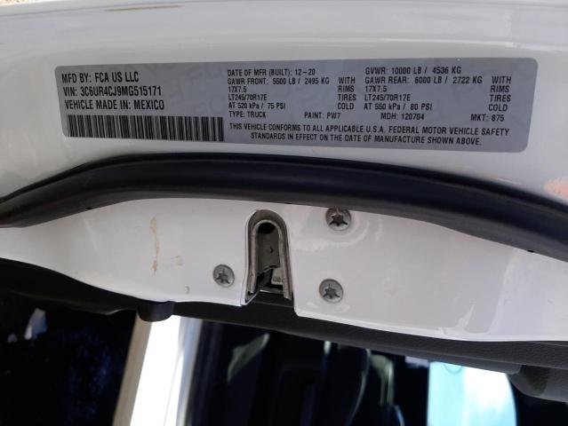 3C6UR4CJ9MG515171 - 2021 RAM 2500 TRADESMAN თეთრი ფოტო 12