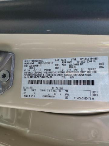 5LMCJ2C97JUL20466 - 2018 LINCOLN MKC SELECT 奶油色 照片 13