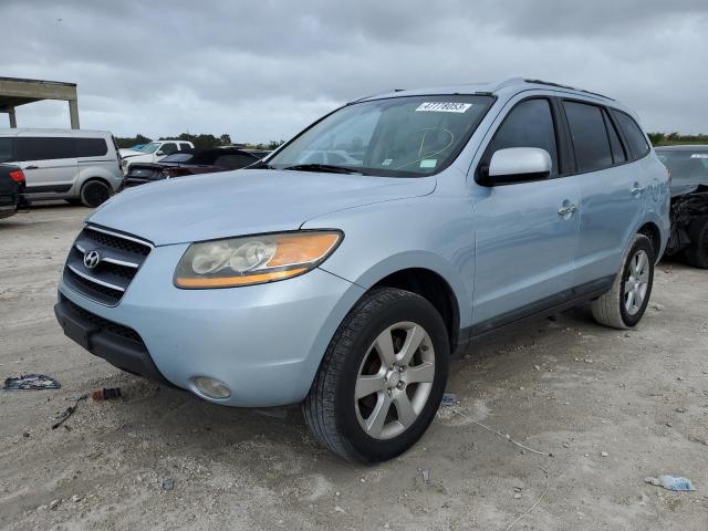 5NMSH13E18H212030 - 2008 HYUNDAI SANTA FE SE BLUE photo 1