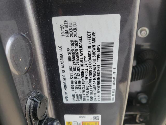 5FNYF8H58MB002439 - 2021 HONDA PASSPORT EXL Boz foto 13