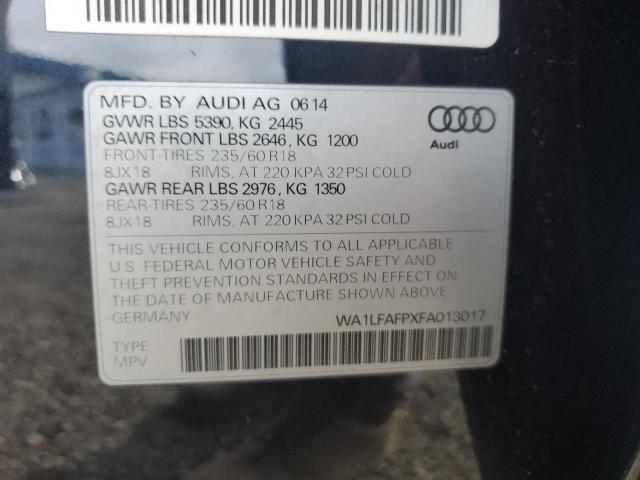 WA1LFAFPXFA013017 - 2015 AUDI Q5 PREMIUM PLUS GRAY photo 13