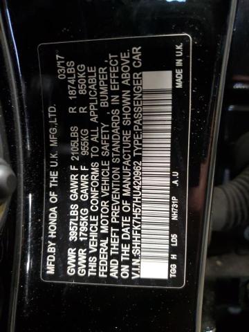 SHHFK7H57HU420962 - 2017 HONDA CIVIC EX BLACK photo 12