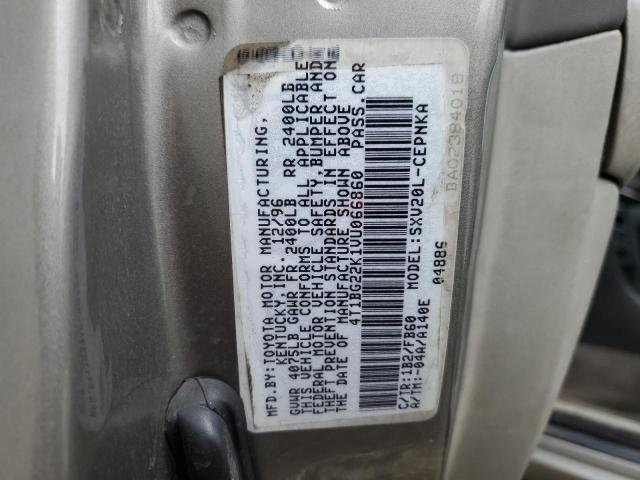 4T1BG22K1VU066860 - 1997 TOYOTA CAMRY CE TAN photo 12