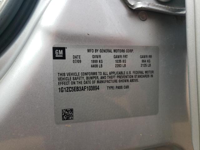 1G1ZC5EB3AF103894 - 2010 CHEVROLET MALIBU 1LT 银色 照片 12