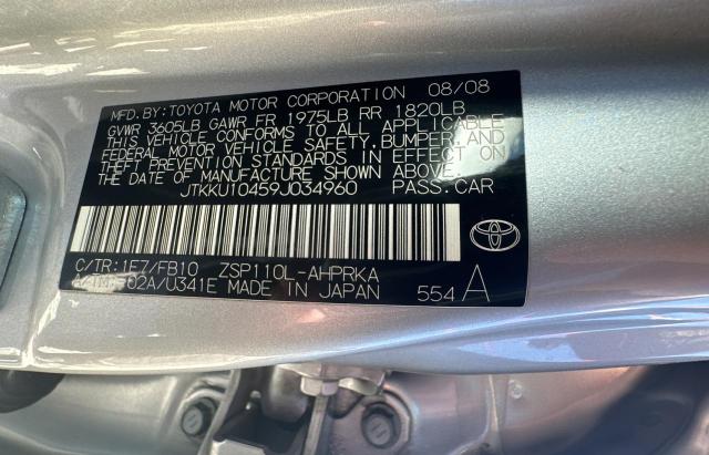 JTKKU10459J034960 - 2009 TOYOTA SCION XD SILVER photo 10