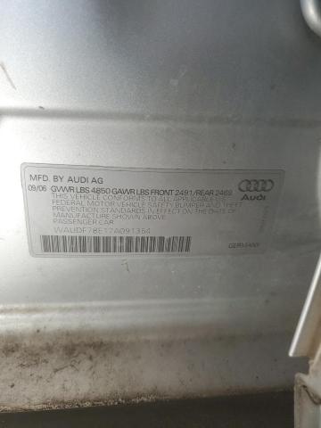 WAUDF78E17A091354 - 2007 AUDI A4 2.0T QUATTRO SILVER photo 13