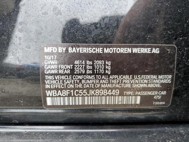 WBA8F1C55JK898449 - 2018 BMW 328 D XDRIVE BLACK photo 12
