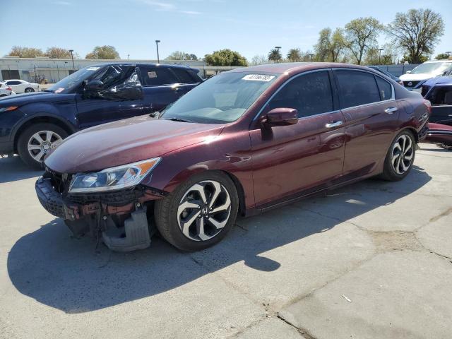 1HGCR3F07GA033174 - 2016 HONDA ACCORD EXL MAROON photo 1