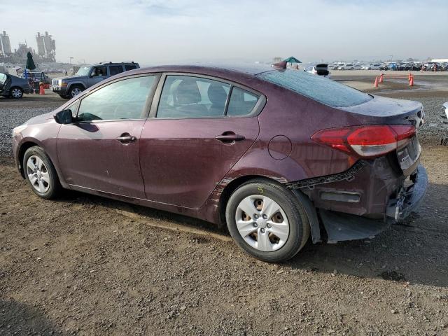 3KPFK4A75JE267814 - 2018 KIA FORTE LX BURGUNDY photo 2