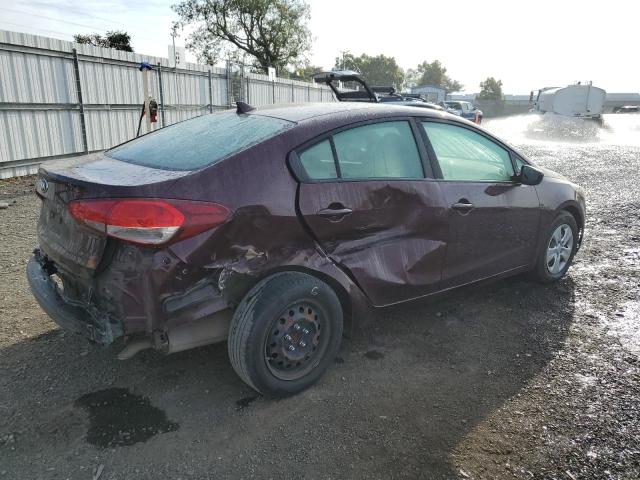 3KPFK4A75JE267814 - 2018 KIA FORTE LX BURGUNDY photo 3