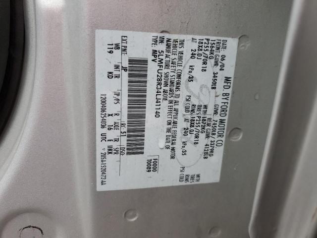 5LMFU28R34LJ41140 - 2004 LINCOLN NAVIGATOR 银色 照片 12