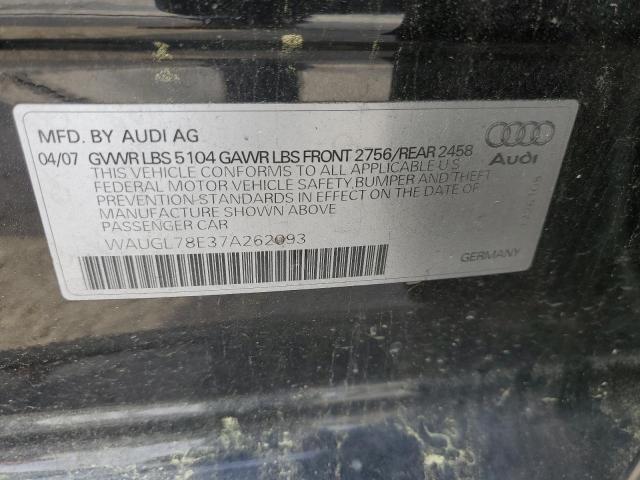 WAUGL78E37A262093 - 2007 AUDI NEW S4 QUATTRO BLACK photo 12