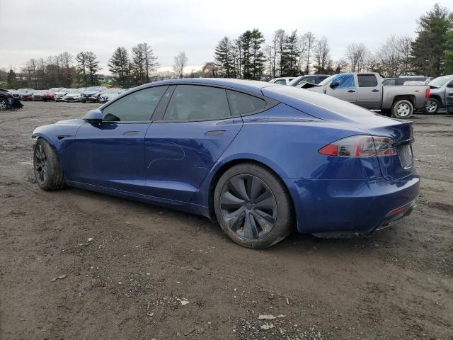 5YJSA1E59NF471086 - 2022 TESLA MODEL S 蓝色 照片 2