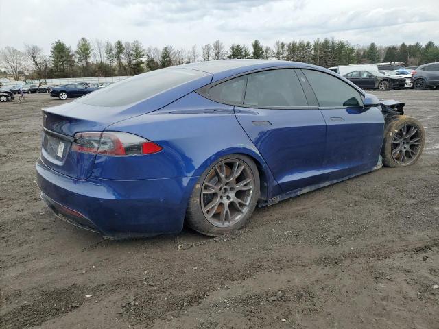 5YJSA1E59NF471086 - 2022 TESLA MODEL S 蓝色 照片 3