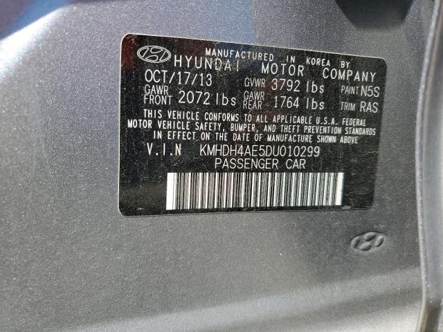 KMHDH4AE5DU010299 - 2013 HYUNDAI ELANTRA GLS SILVER photo 13