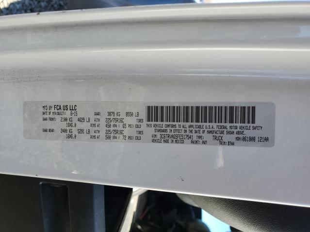 3C6TRVAG5FE517541 - 2015 RAM PROMASTER 1500 STANDARD WHITE photo 14