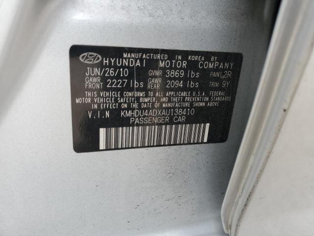 KMHDU4ADXAU138410 - 2010 HYUNDAI ELANTRA BLUE GRAY photo 12