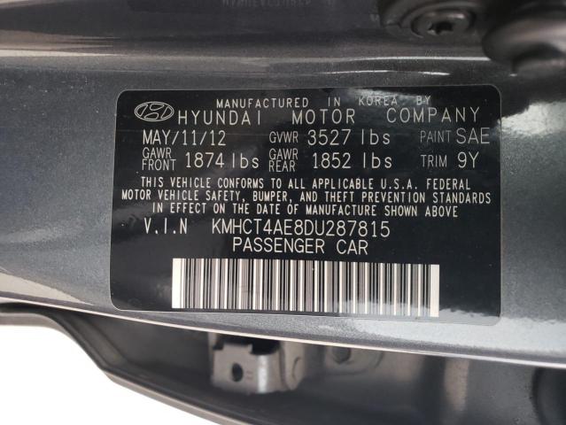 KMHCT4AE8DU287815 - 2013 HYUNDAI ACCENT GLS GRAY photo 12