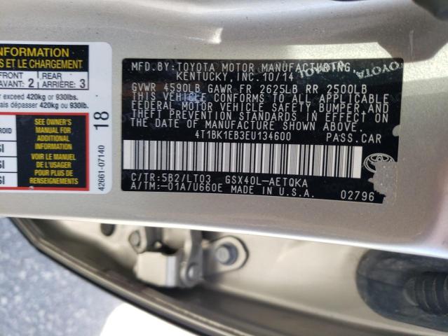 4T1BK1EB3EU134600 - 2014 TOYOTA AVALON BASE 银色 照片 12