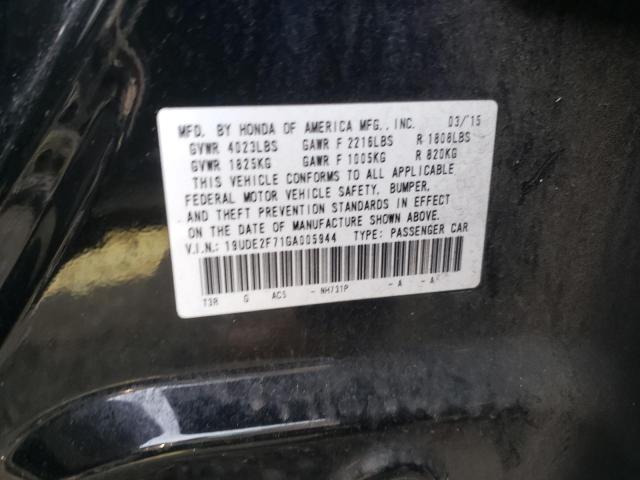 19UDE2F71GA005944 - 2016 ACURA ILX PREMIUM TECH შავი ფოტო 12