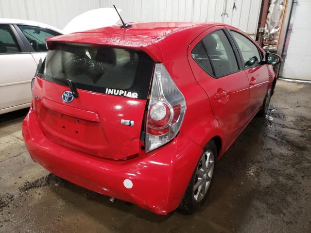 JTDKDTB38C1010425 - 2012 TOYOTA PRIUS C RED photo 4