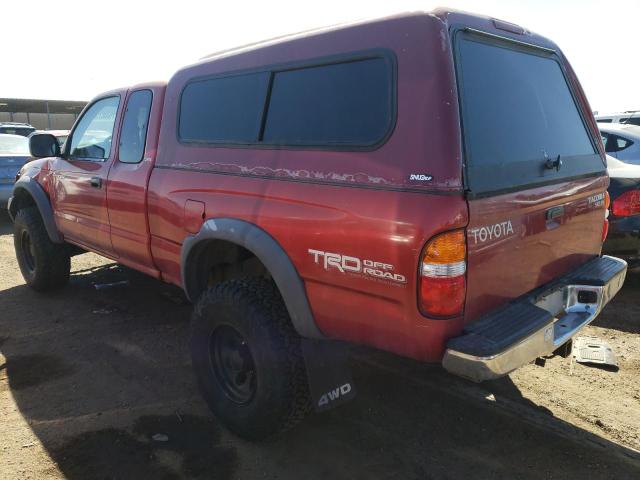 5TEWN72N31Z721802 - 2001 TOYOTA TACOMA XTRACAB RED photo 2