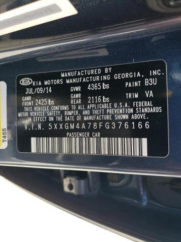 5XXGM4A78FG376166 - 2015 KIA OPTIMA LX BLUE photo 12