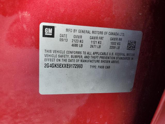 2G4GK5EXXE9172993 - 2014 BUICK REGAL 红色 照片 12