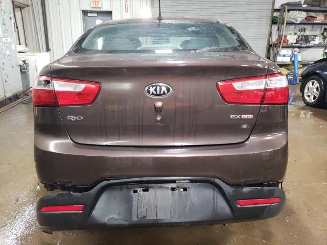 KNADN4A34D6146775 - 2013 KIA RIO EX BROWN photo 6
