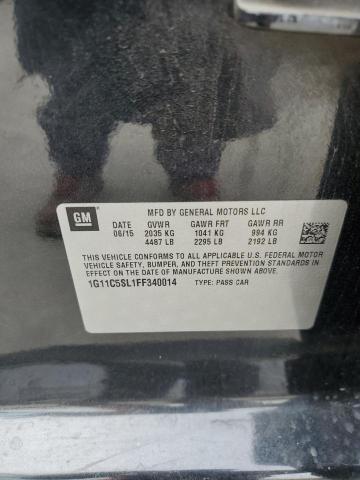 1G11C5SL1FF340014 - 2015 CHEVROLET MALIBU 1LT BLACK photo 12