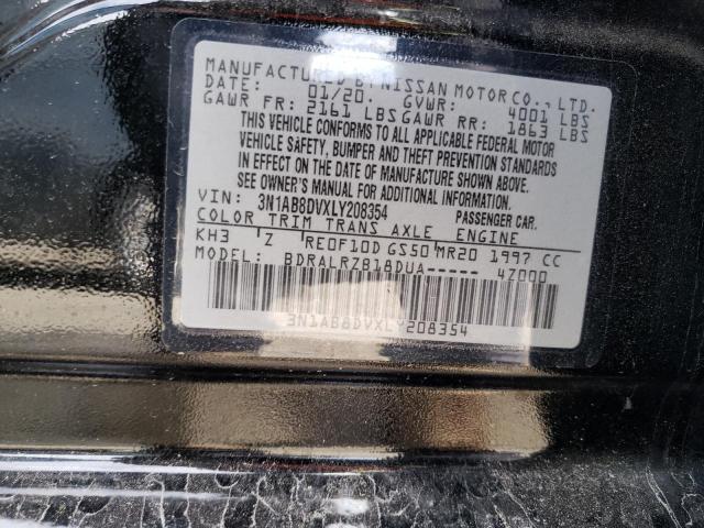 3N1AB8DVXLY208354 - 2020 NISSAN SENTRA SR BLACK photo 12