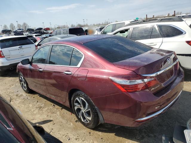 1HGCR2F38GA030496 - 2016 HONDA ACCORD LX BURGUNDY photo 2