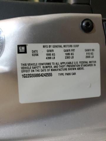 1G2ZG558864242555 - 2006 PONTIAC G6 SE1 SILVER photo 12