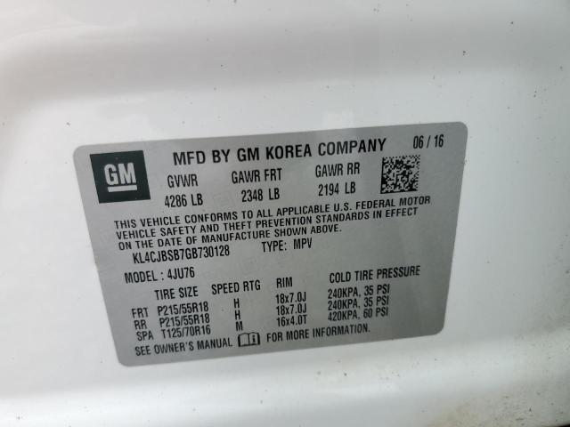 KL4CJBSB7GB730128 - 2016 BUICK ENCORE CONVENIENCE 白色 照片 12
