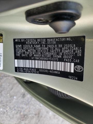 4T1BK36B96U153275 - 2006 TOYOTA AVALON XL GREEN photo 12