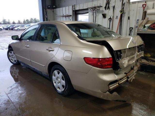 1HGCM56495A136770 - 2005 HONDA ACCORD LX BEIGE photo 2