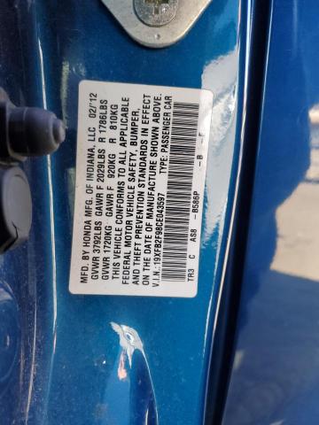 19XFB2F98CE043597 - 2012 HONDA CIVIC EXL ლურჯი ფოტო 13