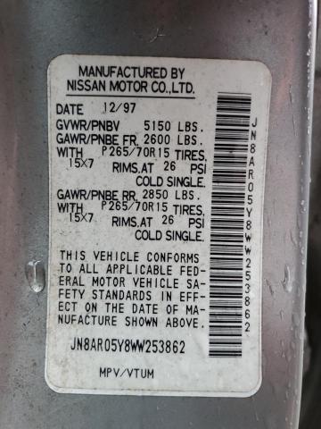 JN8AR05Y8WW253862 - 1998 NISSAN PATHFINDER LE 银色 照片 13