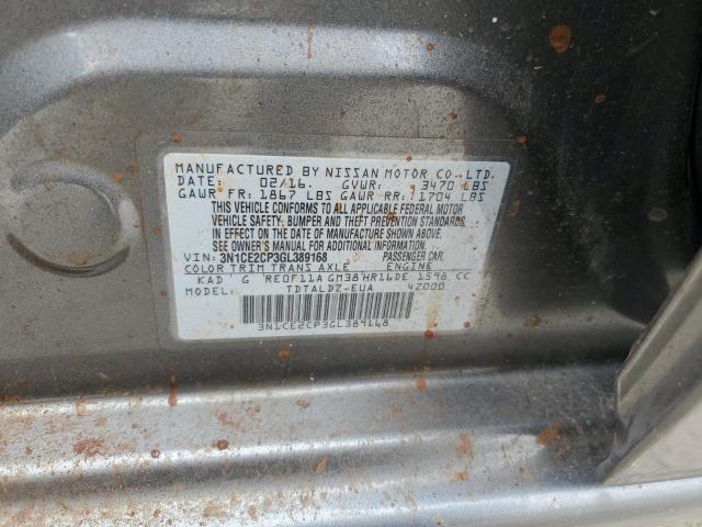 3N1CE2CP3GL389168 - 2016 NISSAN VERSA NOTE S GRAY photo 12