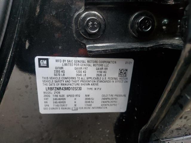 LRBFZNR43MD105230 - 2021 BUICK ENVISION ESSENCE Սև լուսանկար 14