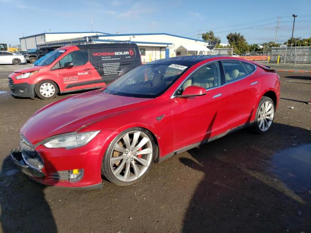 5YJSA1H17EFP27900 - 2014 TESLA MODEL S RED photo 1