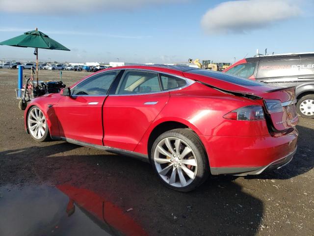 5YJSA1H17EFP27900 - 2014 TESLA MODEL S 红色 照片 2