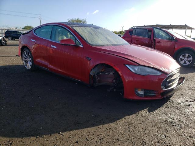 5YJSA1H17EFP27900 - 2014 TESLA MODEL S 红色 照片 4