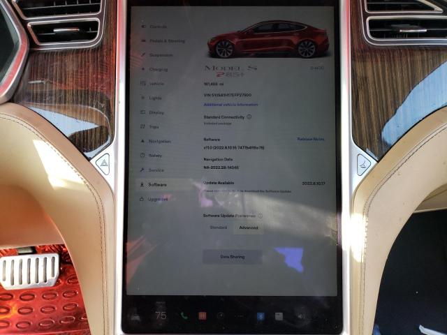 5YJSA1H17EFP27900 - 2014 TESLA MODEL S RED photo 9