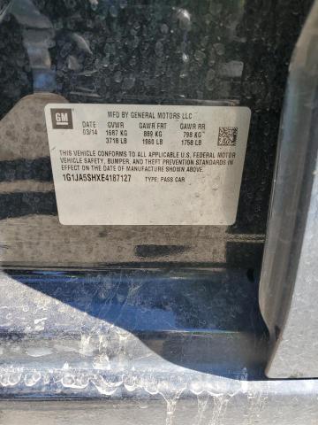 1G1JA5SHXE4187127 - 2014 CHEVROLET SONIC LS BLACK photo 12