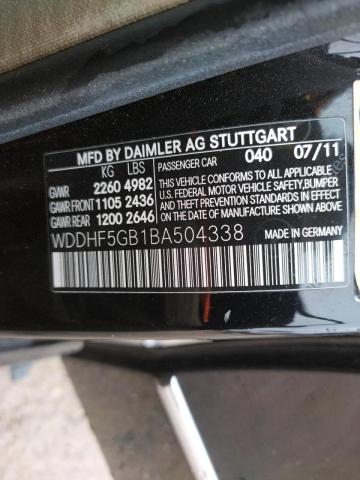 WDDHF5GB1BA504338 - 2011 MERCEDES-BENZ E 350 BLACK photo 12