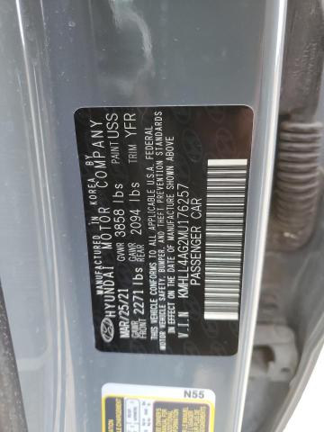 KMHLL4AG2MU176257 - 2021 HYUNDAI ELANTRA SE GRAY photo 12