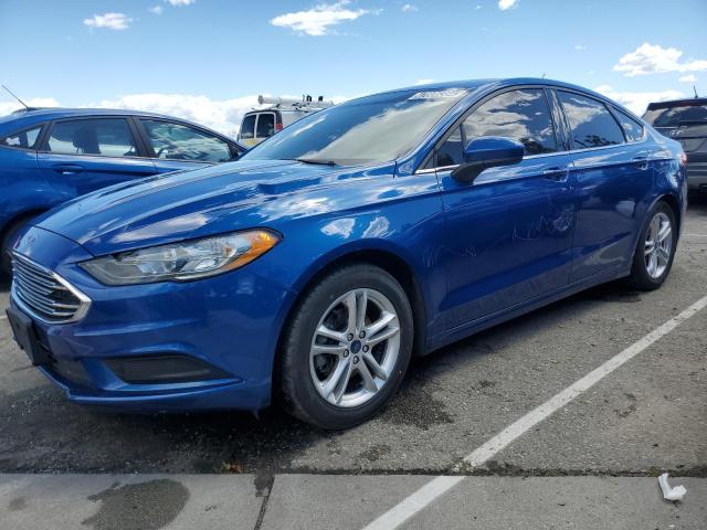 3FA6P0HD1JR166421 - 2018 FORD FUSION SE BLUE photo 1