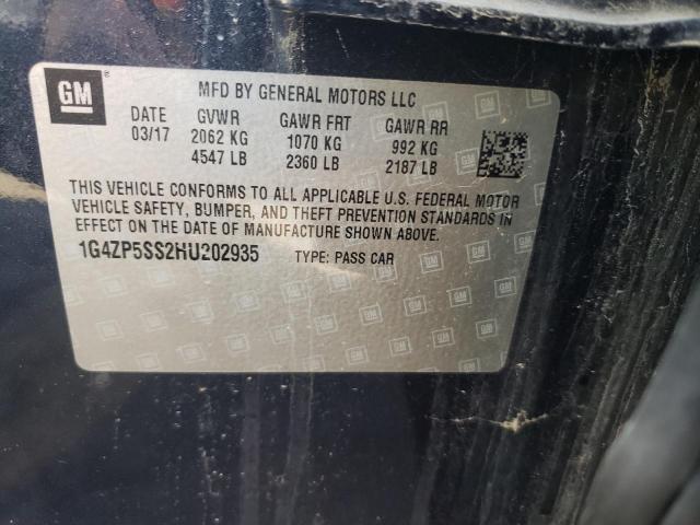 1G4ZP5SS2HU202935 - 2017 BUICK LACROSSE ESSENCE ლურჯი ფოტო 12